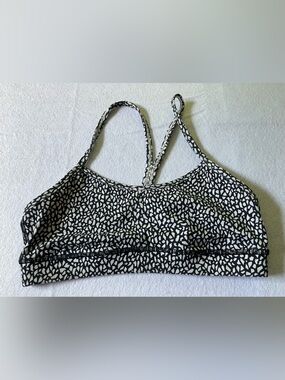 Lululemon athletica Black and White Patterned Strappy Sports Bra